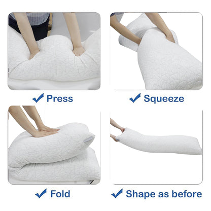 Memory Foam Body Pillow 20x54 inch, White