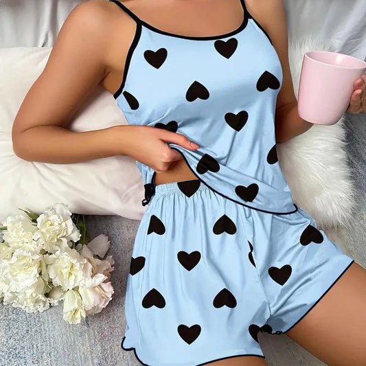 Heart-Shaped Print, Casual Summer