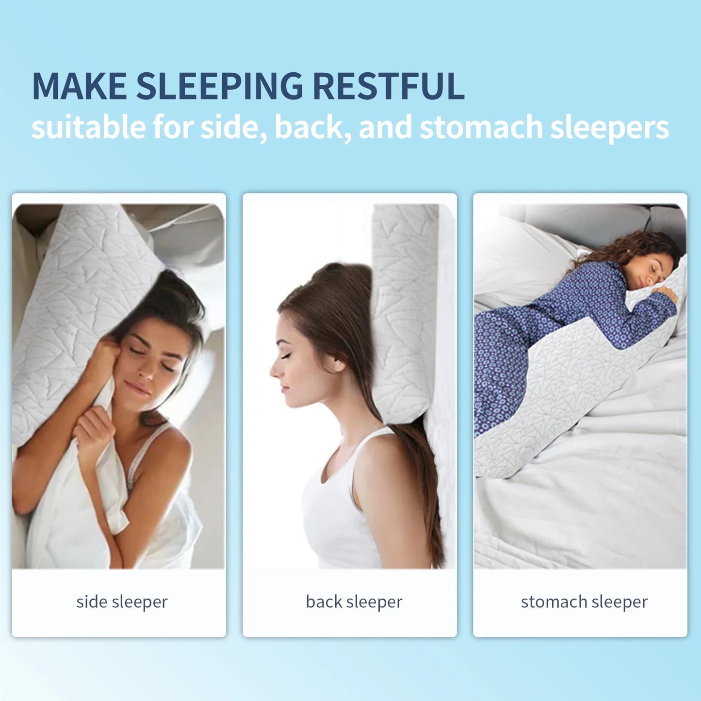 Memory Foam Body Pillow 20x54 inch, White