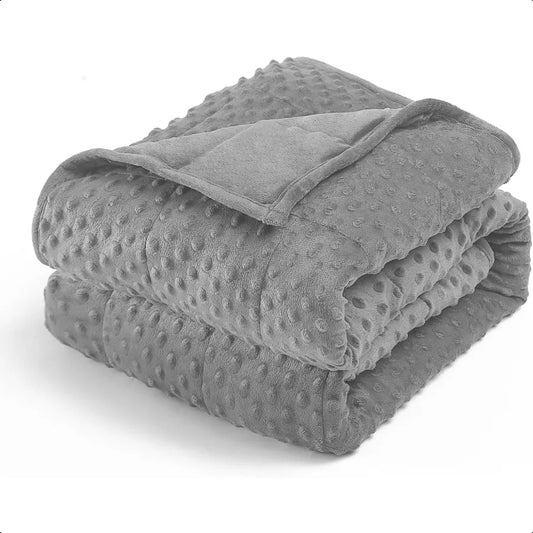 Minky Dot Weighted Blanket Queen Size 15 lbs