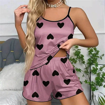 Heart-Shaped Print, Casual Summer