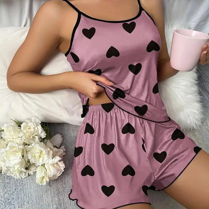 Heart-Shaped Print, Casual Summer