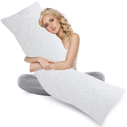 Memory Foam Body Pillow 20x54 inch, White