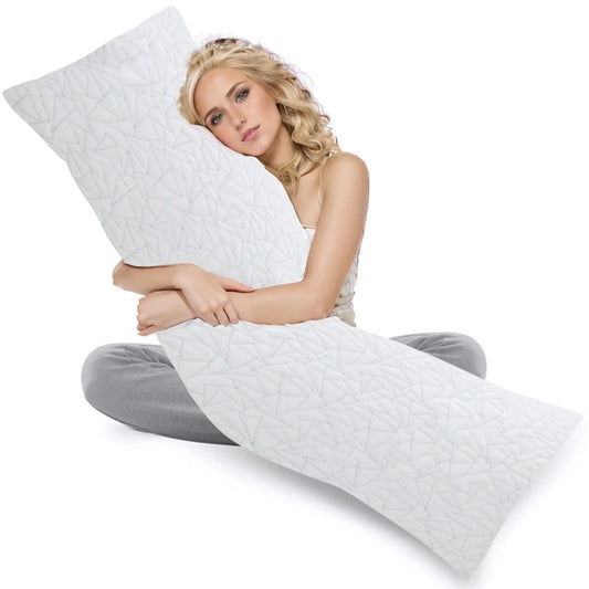 Memory Foam Body Pillow 20x54 inch, White