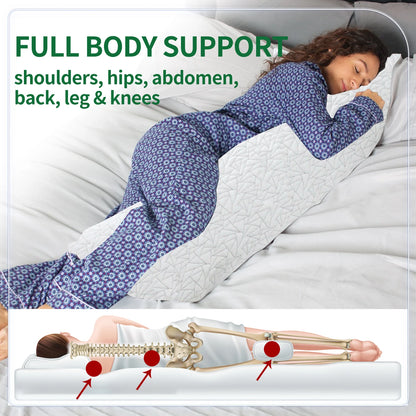 Memory Foam Body Pillow 20x54 inch, White